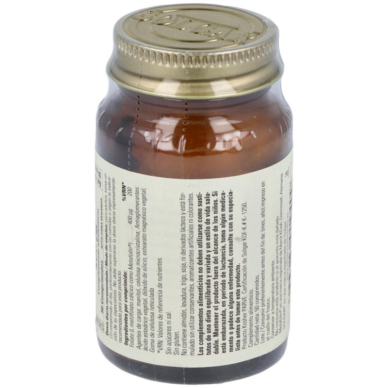 Folato Como Metafolin 400mcg 50comp - Solgar