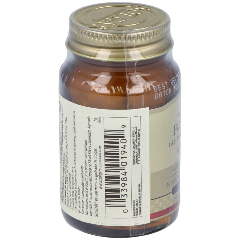 Folato Como Metafolin 400mcg 50comp - Solgar