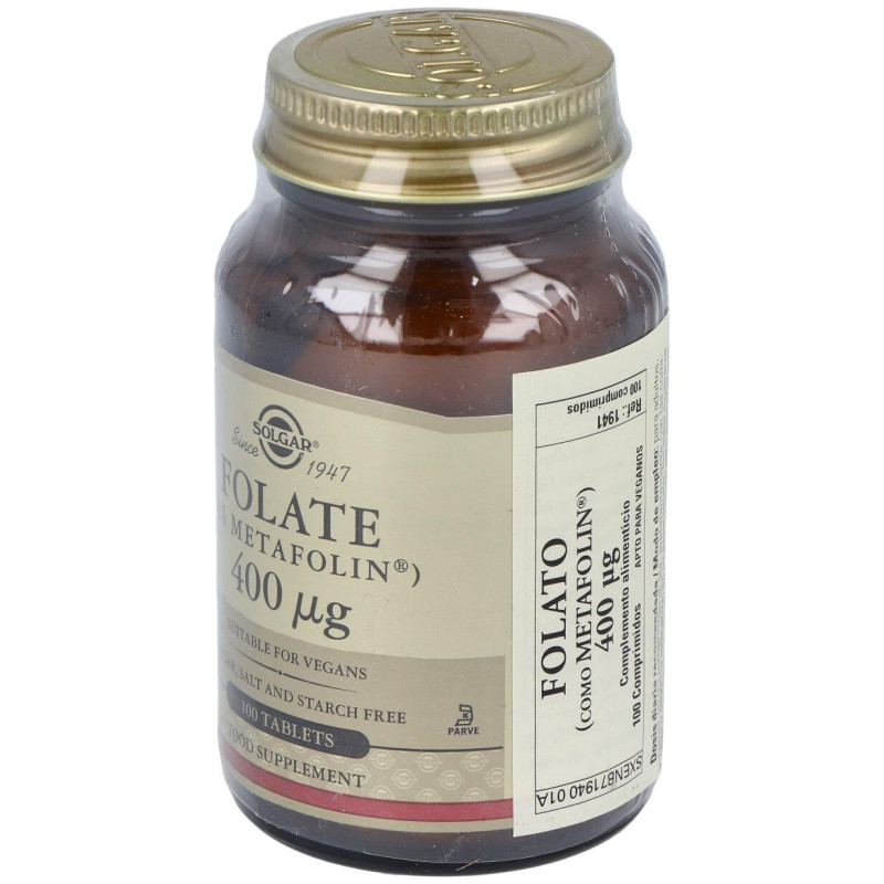 Folato Como Metafolin 400mcg 100comp - Solgar