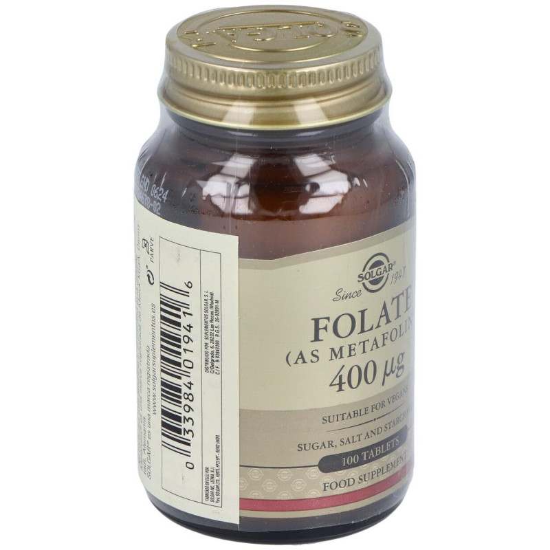 Folato Como Metafolin 400mcg 100comp - Solgar