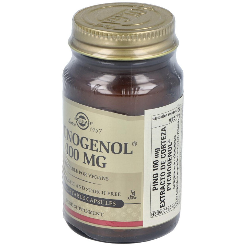 Pycnogenol 100mg Extracto de Corteza de Pino 30vcaps - Solgar