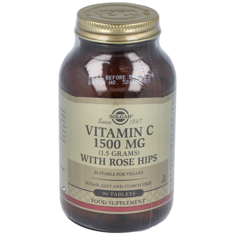 Vitamina C 1500mg con Escaramujo 90comp - Solgar