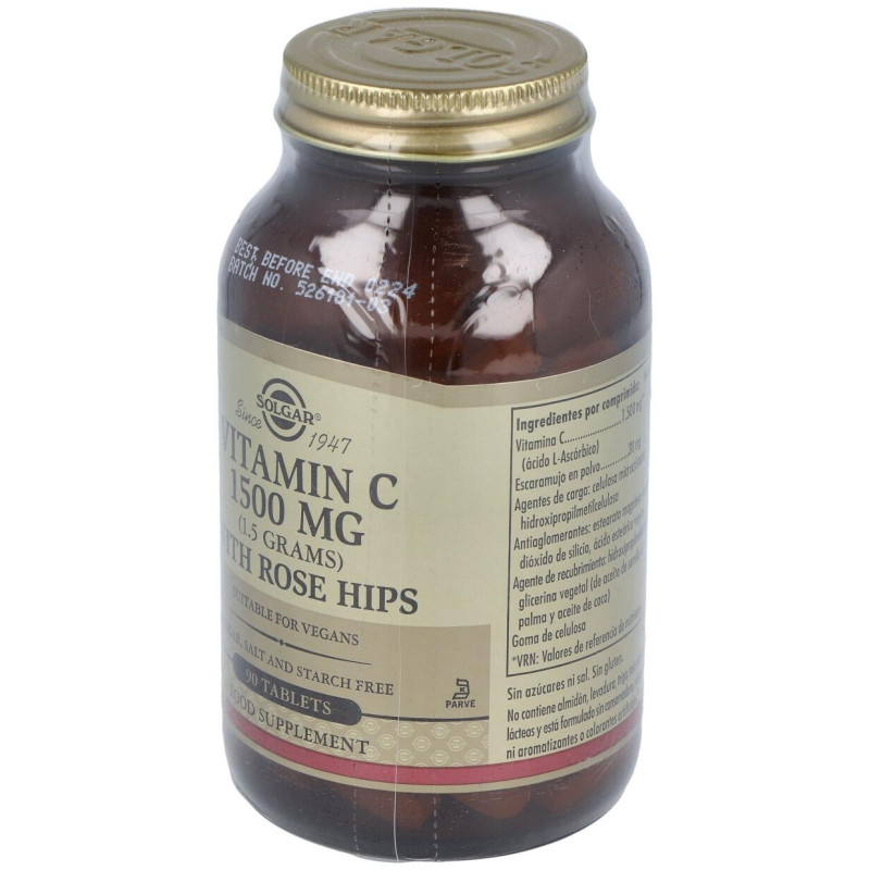 Vitamina C 1500mg con Escaramujo 90comp - Solgar