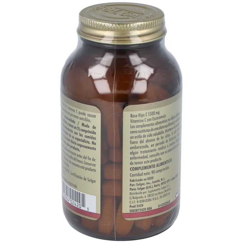 Vitamina C 1500mg con Escaramujo 90comp - Solgar