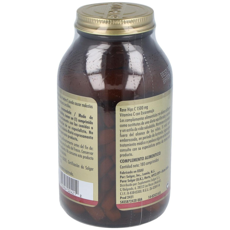 Rose Hips Vit C 1500mg 180 Comprimidos - Solgar