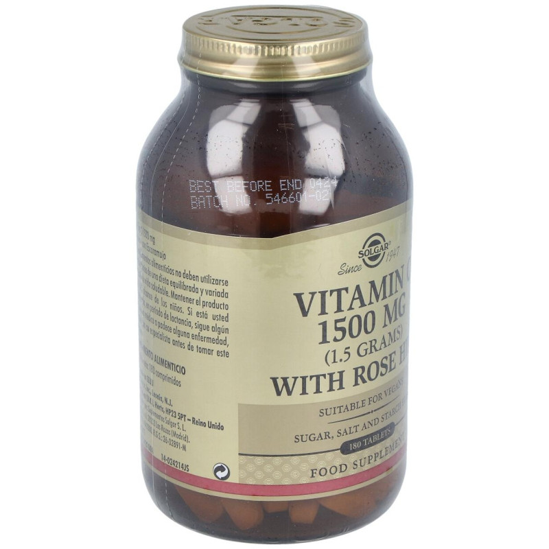 Rose Hips Vit C 1500mg 180 Comprimidos - Solgar