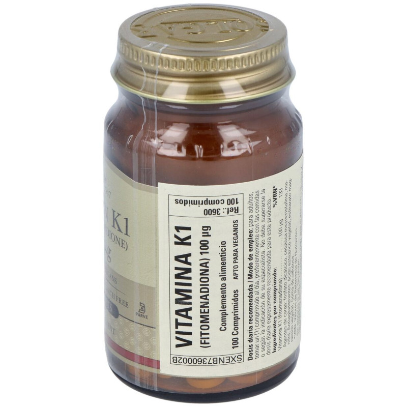 Vitamina K Natural 100mcg. 100comp - Solgar