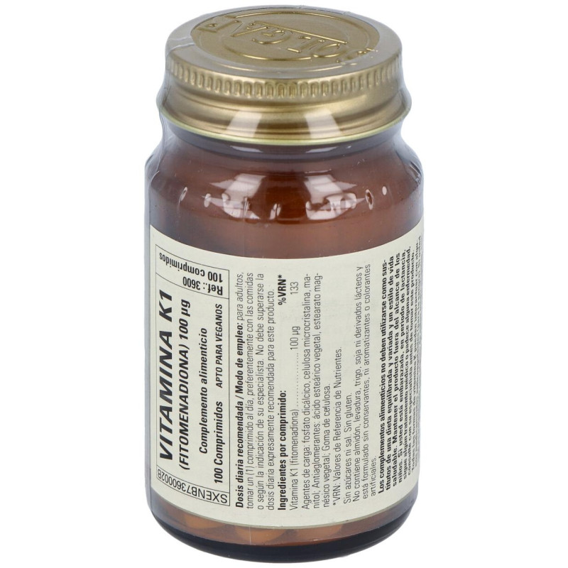 Vitamina K Natural 100mcg. 100comp - Solgar
