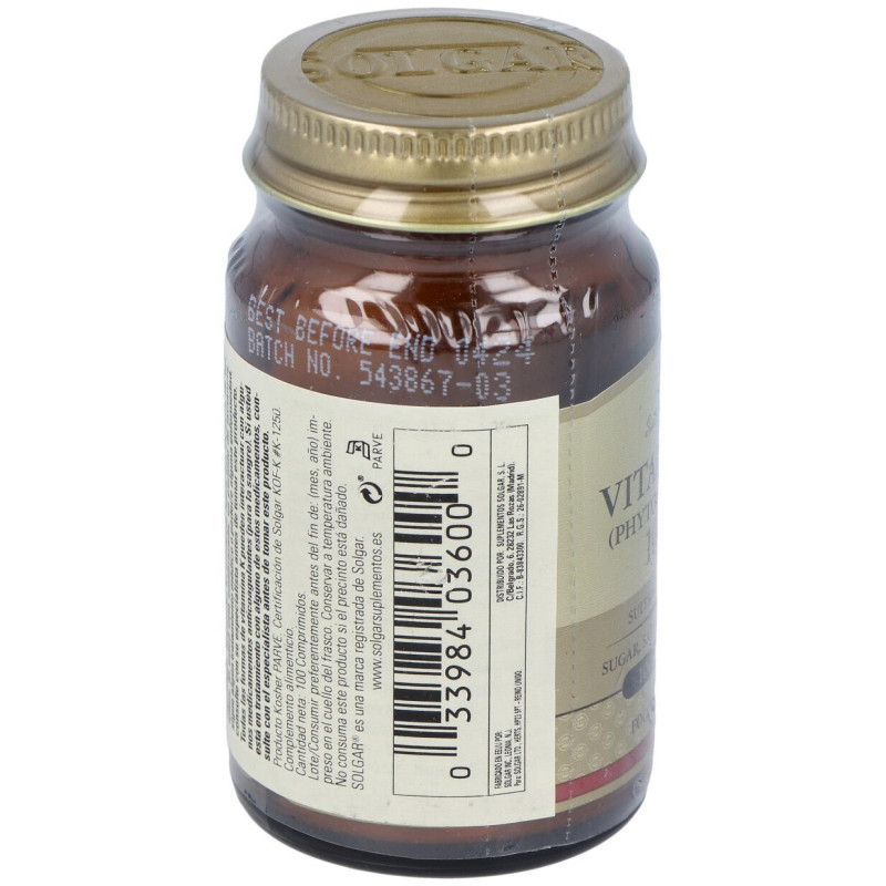 Vitamina K Natural 100mcg. 100comp - Solgar