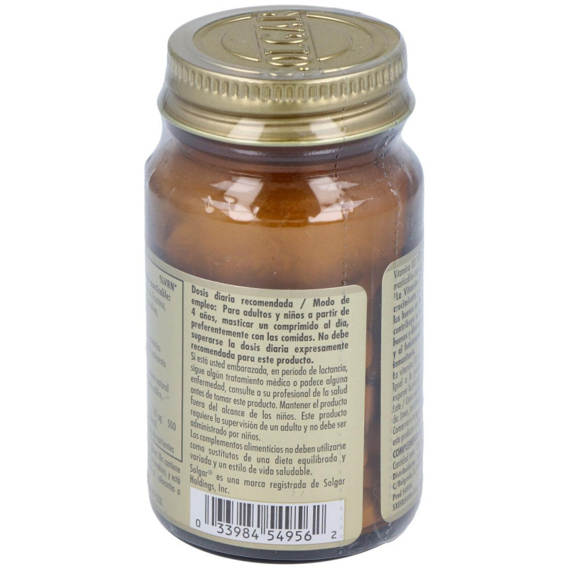 Vitamina D3 1000 Iu 25 Μg Comprimidos Masticables 100 u - Solgar