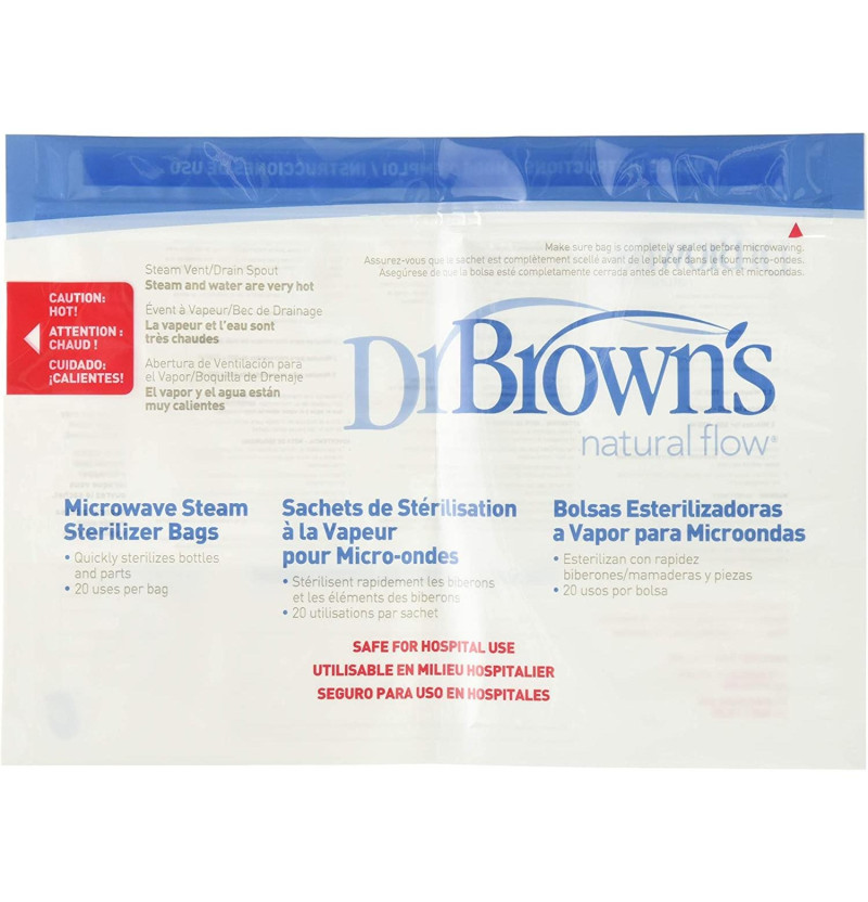 Bolsa Esterilizacion A Vapor Microondas - Dr Brown´S Natural Flow (5 U)