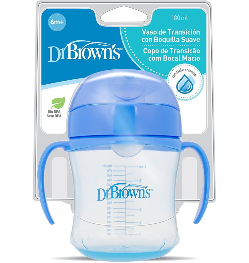 Vaso Transicion Boquilla Suave - Dr Brown´S (+ 6 M 180 Ml)