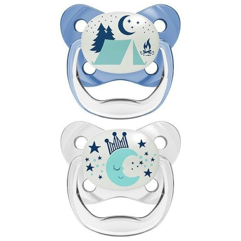 Drbrown'S Chupete Preventivo Nocturno Azul 6-18 Meses