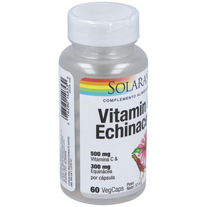 Vitamina C 500mg + Echinacea 300mg. 60cap - Solaray
