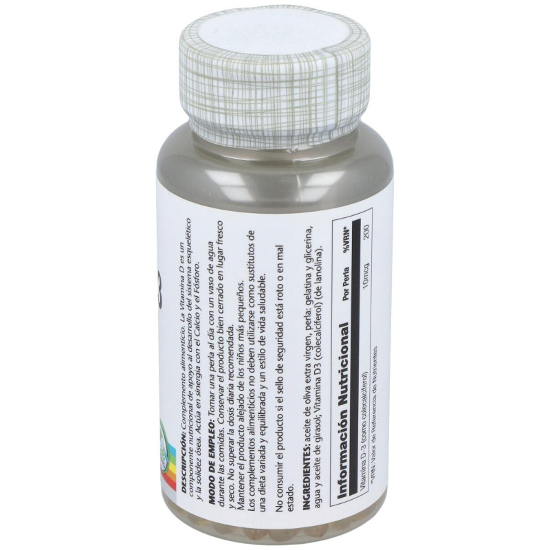 Vitamina D3 400ui 120caps - Solaray