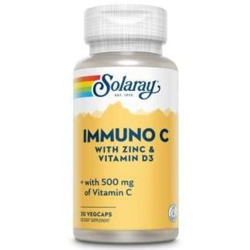 Immuno C Wiht Zinc y Vitamin D3 30 Vegcaps - Solaray