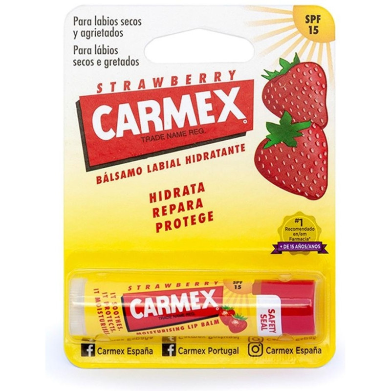 Carmex Strawberry Bálsamo Labial Hidratante Spf 15, 4,25 g - Otras Marcas