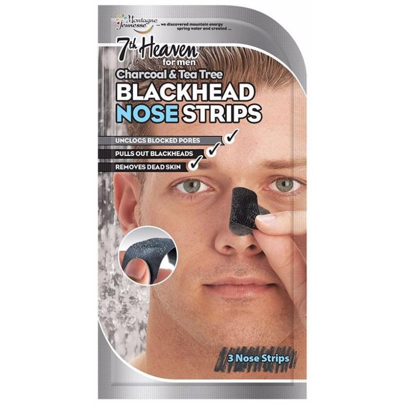 For Men Black Head Nose Strips 3uds - Montagne Jeunesse
