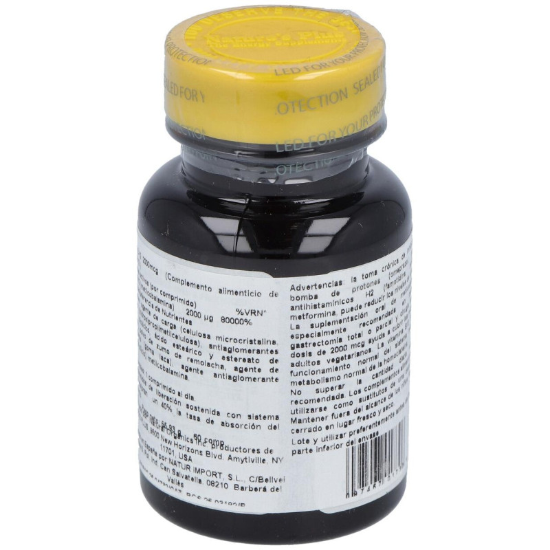 Nature's Plus Vitamina B12 2000mcg 60comp - Natures Plus