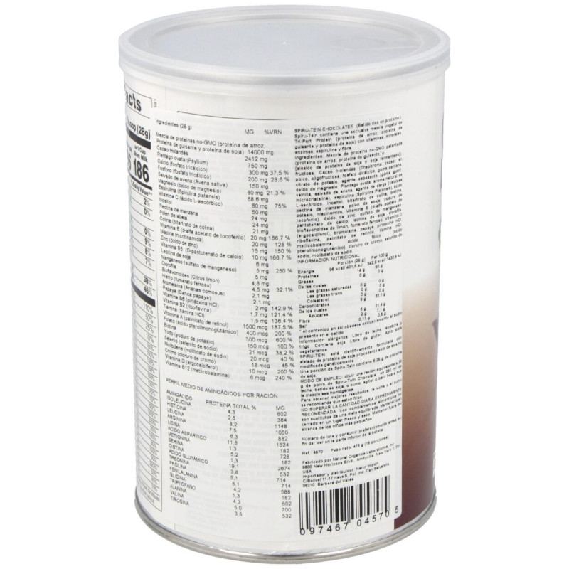 Spiru - Tein Chocolate 476gr - Natures Plus