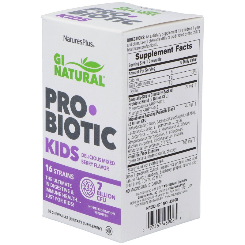 Gi Natural Probiotic Kids 30comp. Mast - Natures Plus