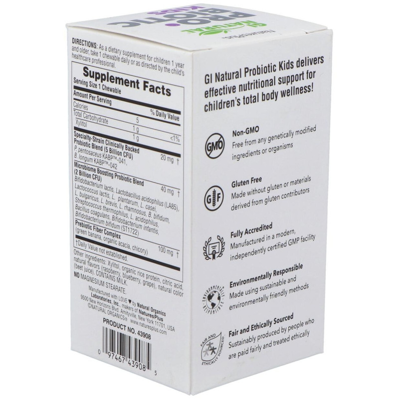 Gi Natural Probiotic Kids 30comp. Mast - Natures Plus