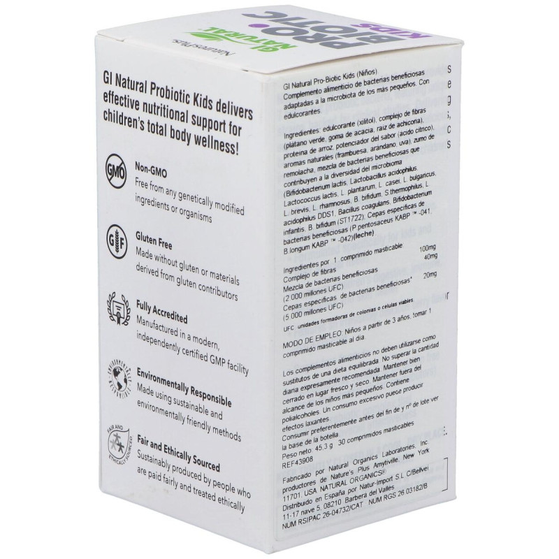 Gi Natural Probiotic Kids 30comp. Mast - Natures Plus