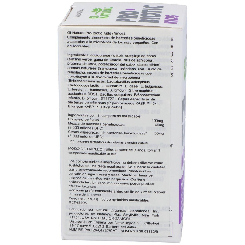 Gi Natural Probiotic Kids 30comp. Mast - Natures Plus