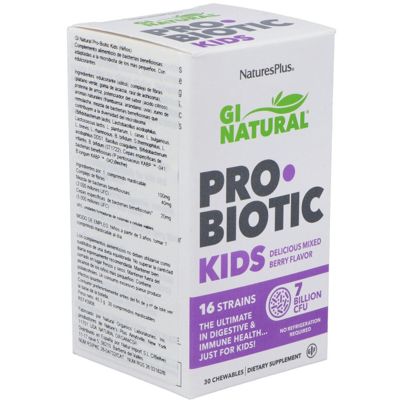 Gi Natural Probiotic Kids 30comp. Mast - Natures Plus