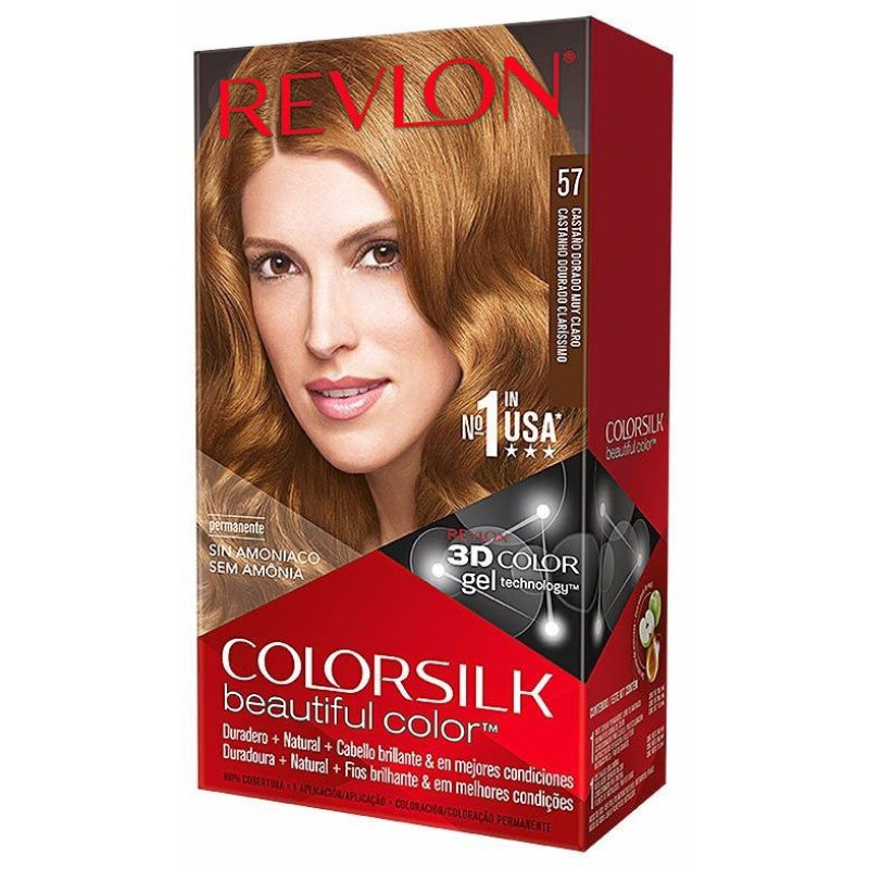 Kit Tinte Colorsilk 57 Castaño Dorado Muy Claro - Revlon