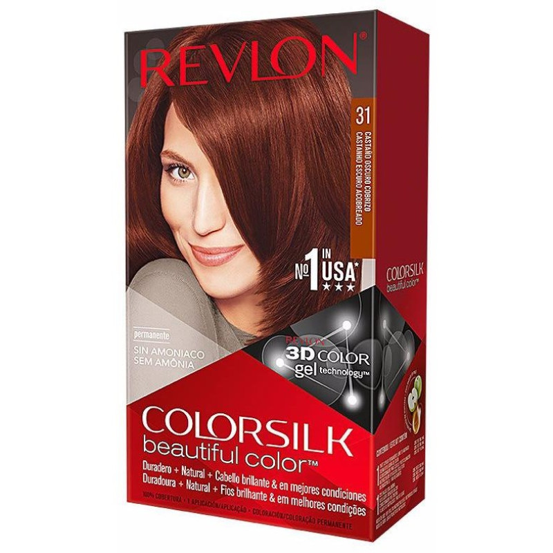 Kit Tinte Colorsilk 31 Castaño Oscuro Cobrizo - Revlon