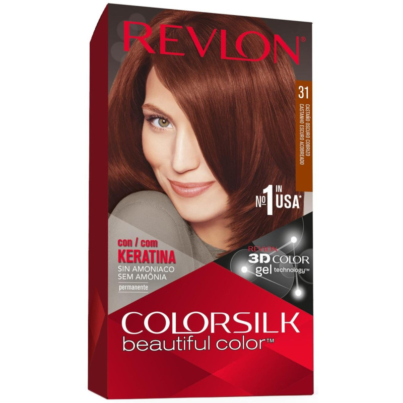 Kit Tinte Colorsilk 31 Castaño Oscuro Cobrizo - Revlon