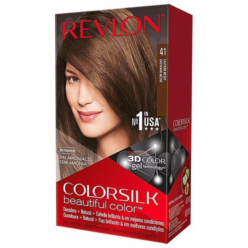 Kit Tinte Colorsilk 41 Castaño Medio - Revlon