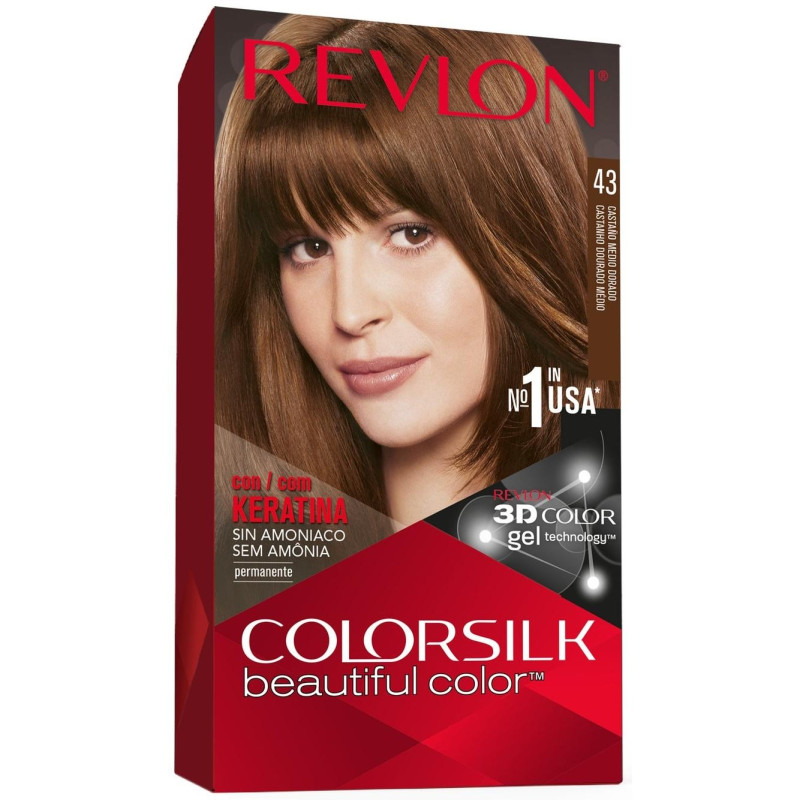Revlon Kit Tinte Colorsilk 43 Castaño Medio Dorado