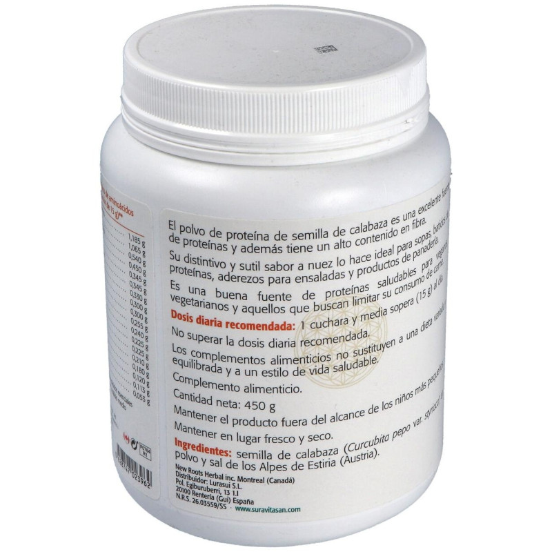 Proteina de Semilla de Calabaza 450gr - Sura Vitasan