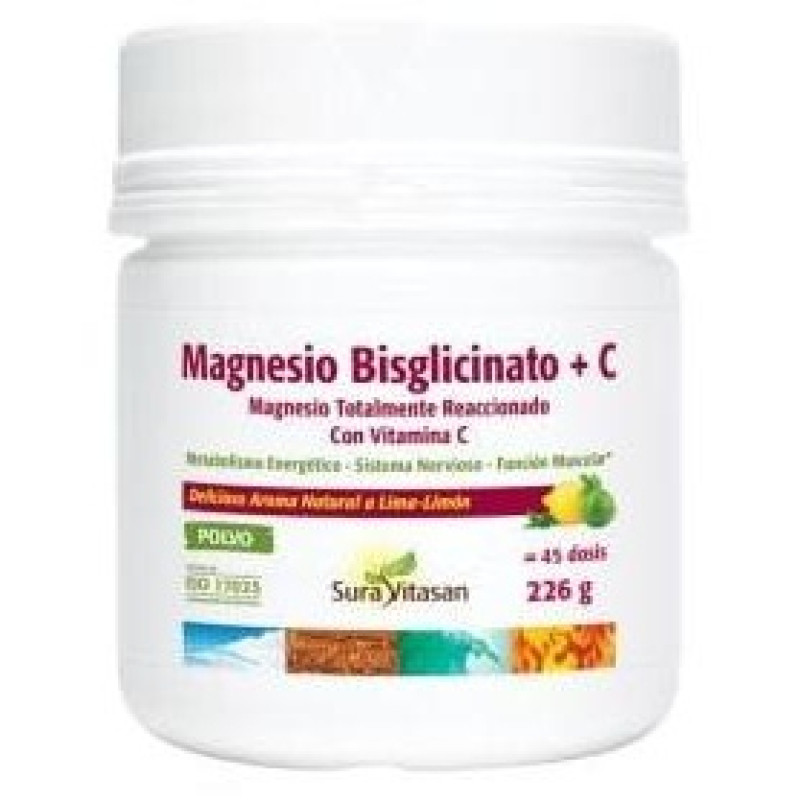 Magnesio Bisglicinato + Vitamina C 226g - Sura Vitasan