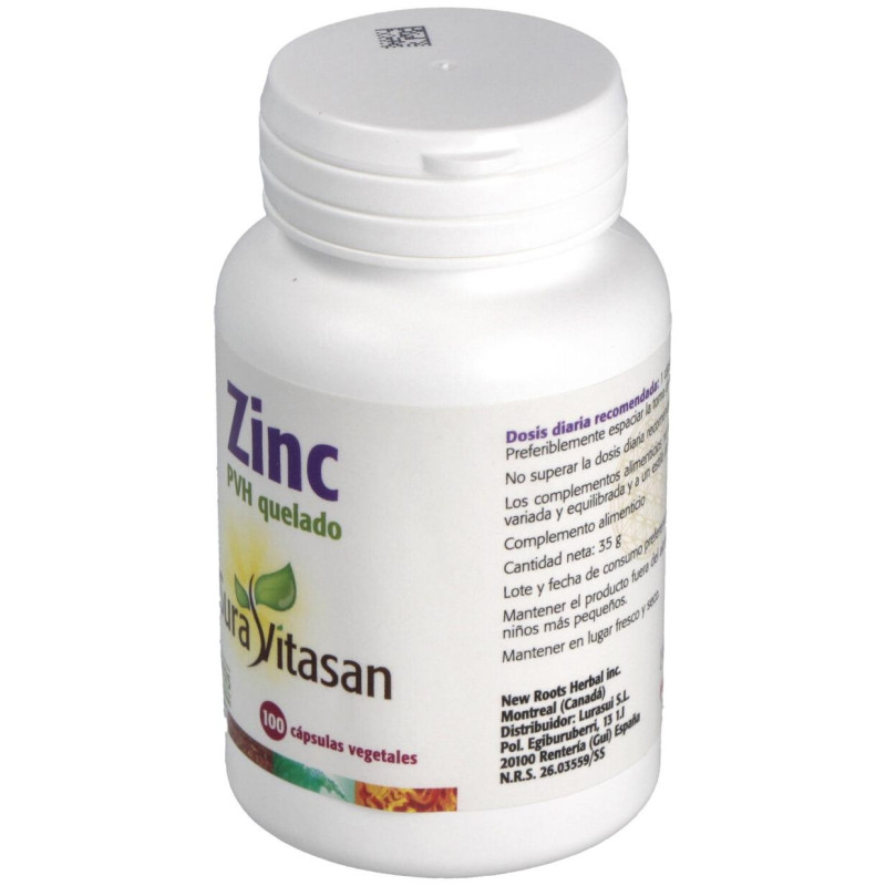 Sura Vitasan Zinc Pvh Quelado 100 Cápsulas