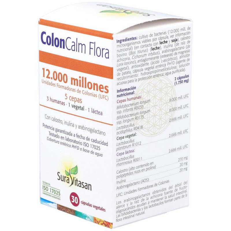 Colon - Calm Flora 30 Cápsulas - Sura Vitasan