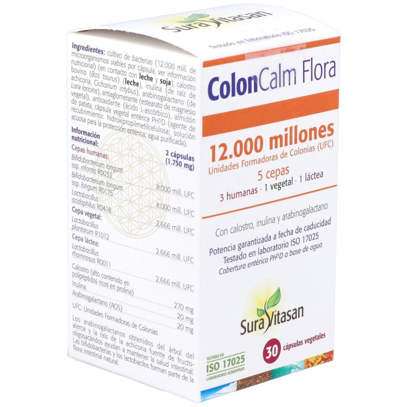 Colon - Calm Flora 30 Cápsulas - Sura Vitasan