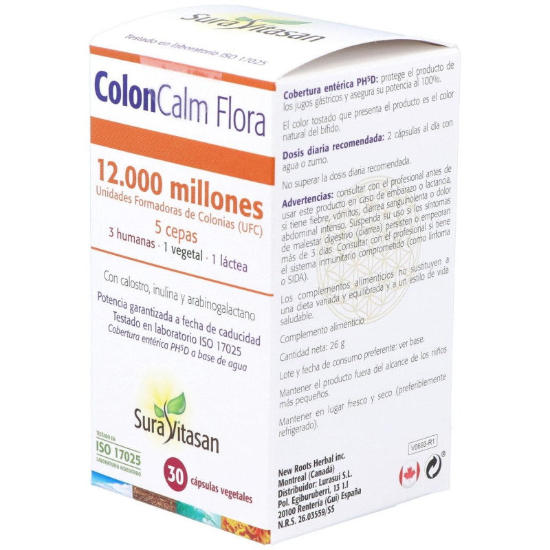 Colon - Calm Flora 30 Cápsulas - Sura Vitasan