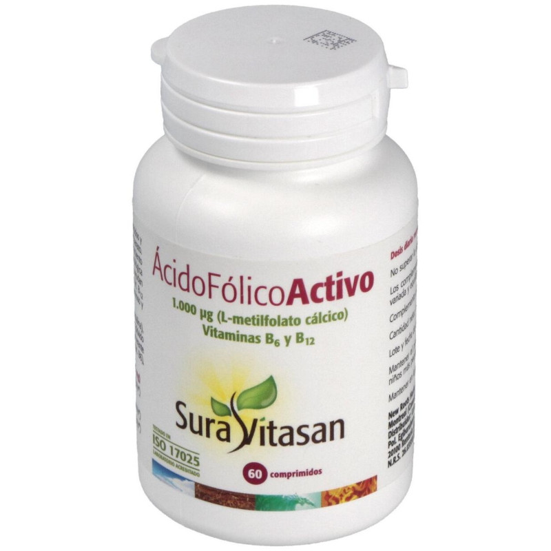 Ácido Fólico Activo 60caps - Sura Vitasan