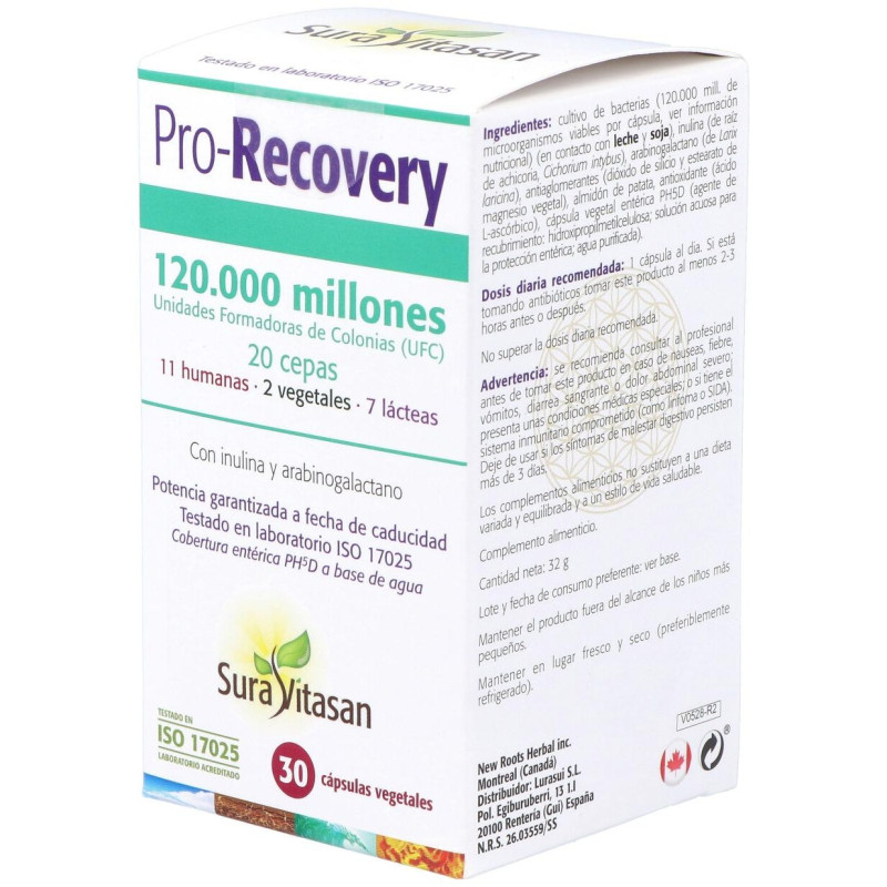 Pro - Recovery Vegetales 30caps - Sura Vitasan