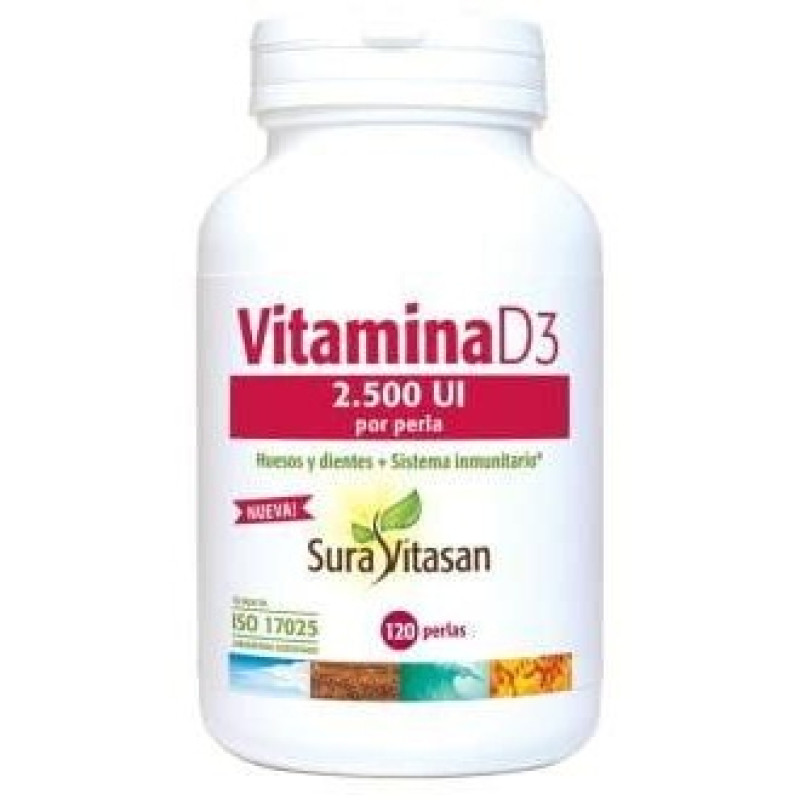 Vitamina D3 2.500ui 120perlas - Sura Vitasan