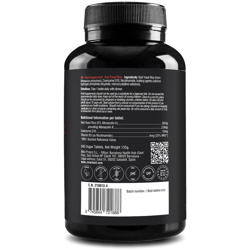 Zenement Levadura Roja Arroz Concentrada 540Comp