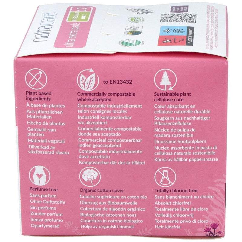 Compresa Normal con Alas 12uds. Ultra Extra - Natracare