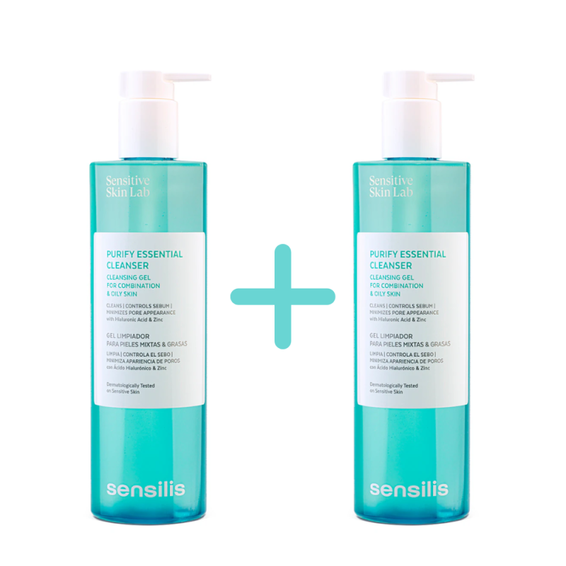 Duplo Purify Essential Cleanser, 400 ml. + 400 ml. - Sensilis