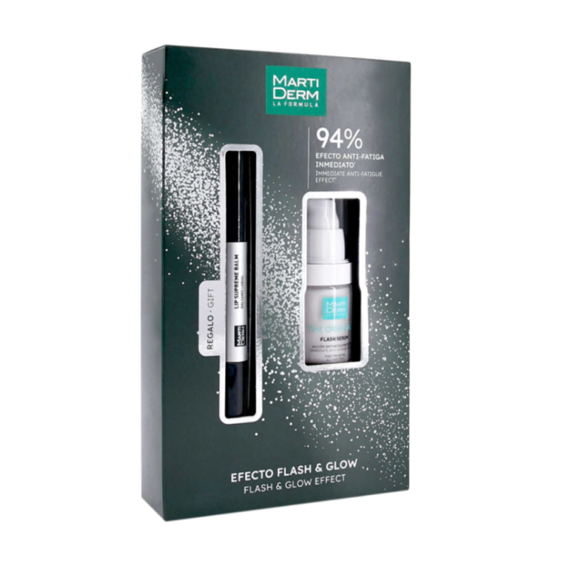 Pack Efecto Flash & Glow: Flash Serum, 15 ml. + Lip Supreme Balm, 4.5 ml. - Martiderm