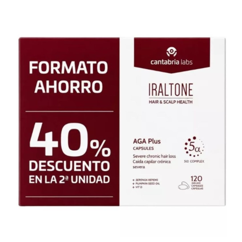 Formato Ahorro Iraltone AGA Plus Cápsulas, 60 ud. + 60 ud. - Cantabria Labs