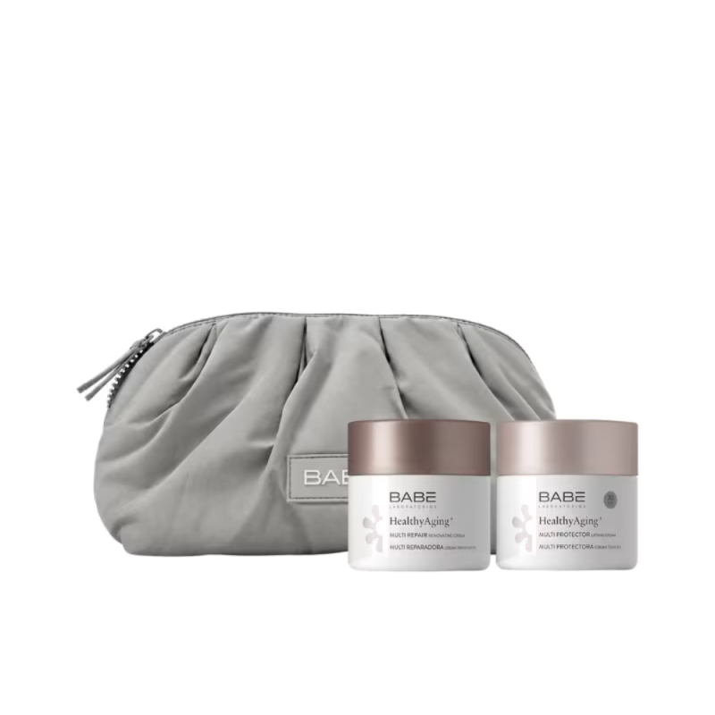 Rutina Healthy Aging+ Dia y Noche:Healthy Aging+ Crema Multi Protectora Tensora de Día SPF 30 , 50 ml + Healthy Aging+ Crema Multi Reparadora Renovadora de Noche, 50 ml. - BABE