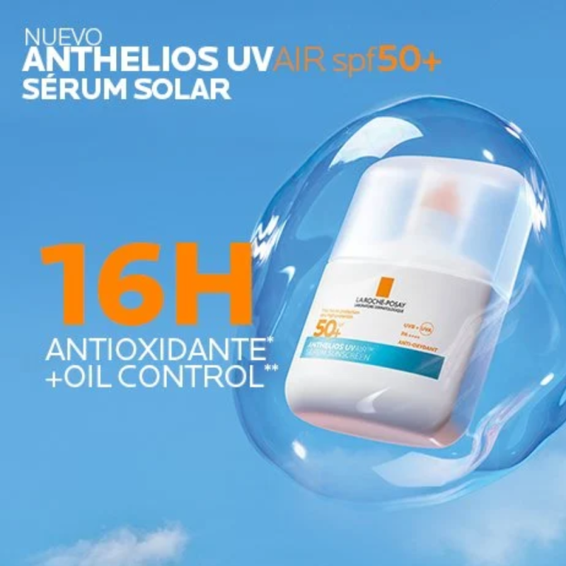 Anthelios UV Air Serum Protector Solar SPF50+ Tono Claro, 50 ml. - La Roche Posay